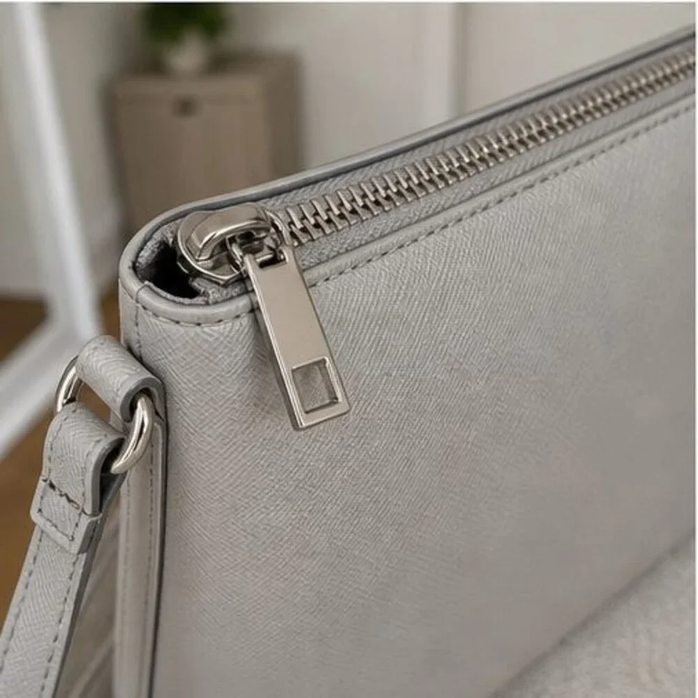 Charcoal Saffiano Crossbody Bag